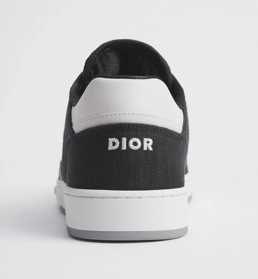 B27 Uptown Low-Top Sneaker White Smooth Calfskin Black Denim