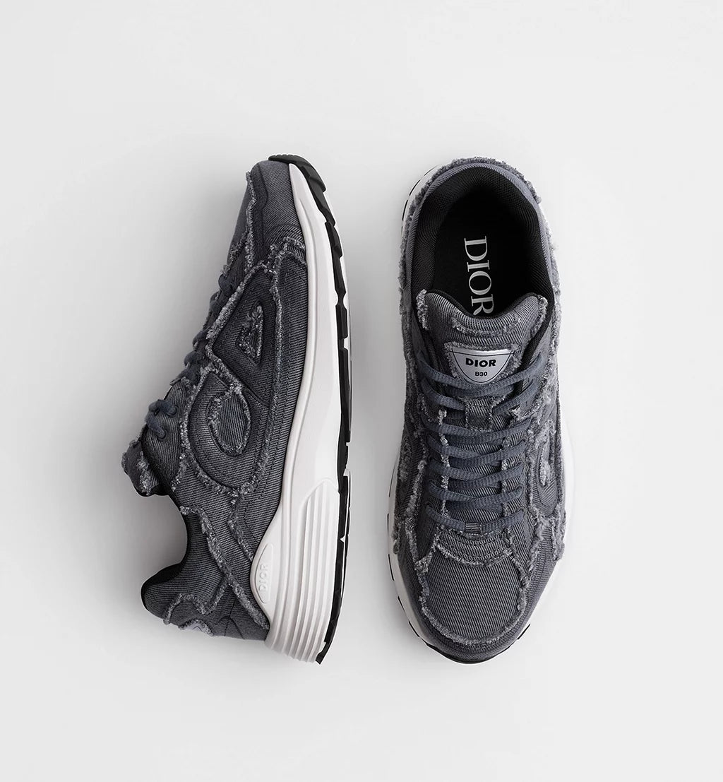 B30 Countdown Sneaker Gray Fringed Denim