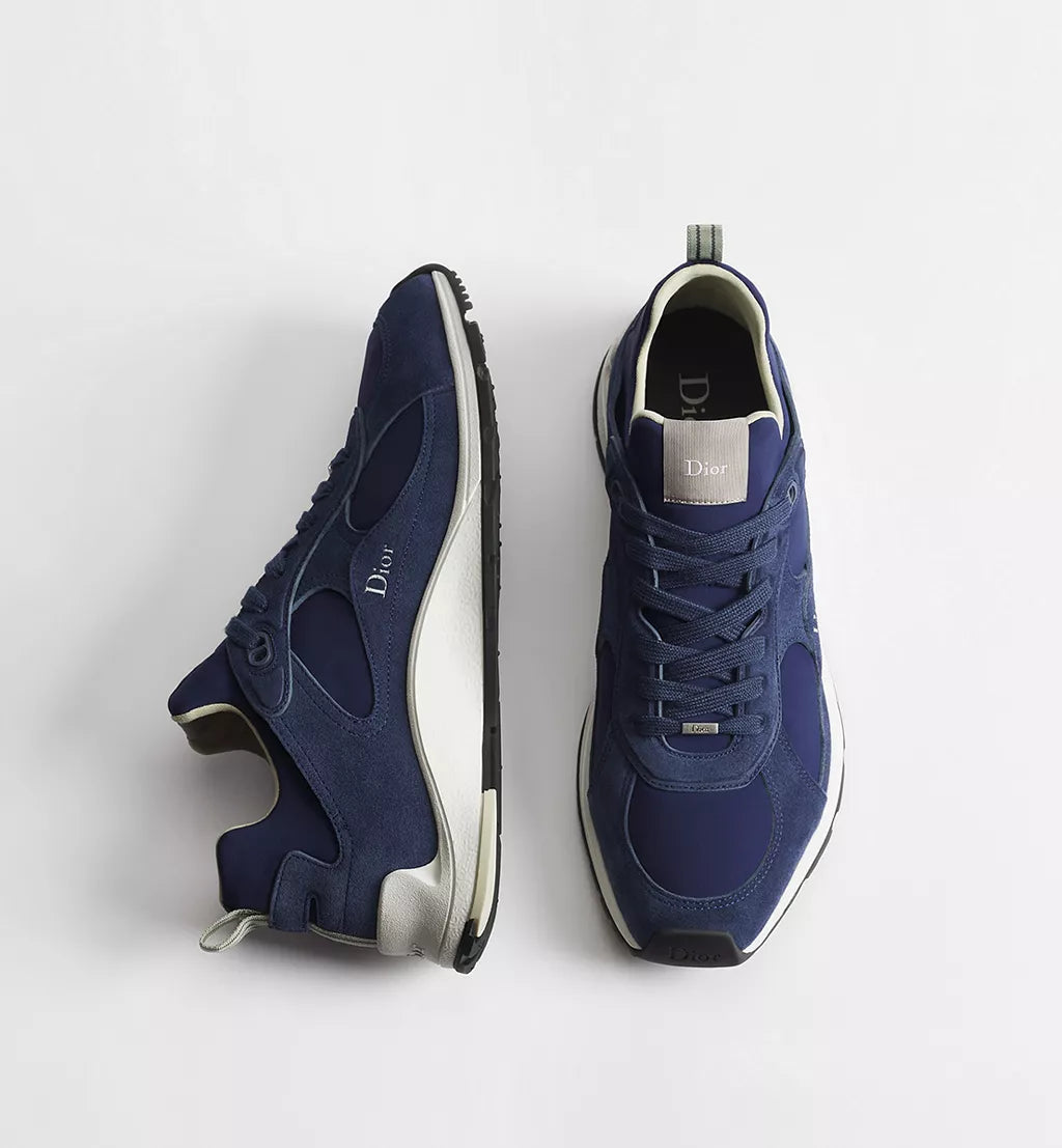 Mile Sneaker Blue Suede Calfskin Blue Green Neoprene
