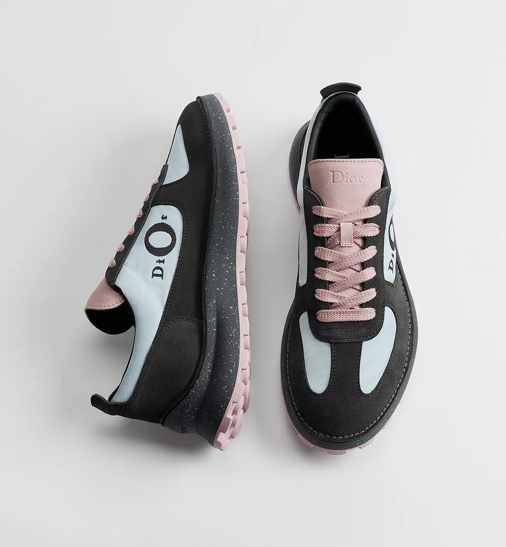 Squash Sneaker Gray Pink Suede Calfskin Light Blue Technical Fabric