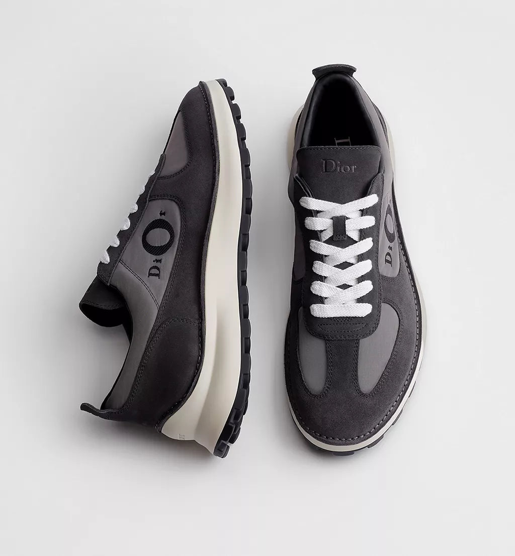 Squash Sneaker Black Suede Calfskin Gray Technical Fabric