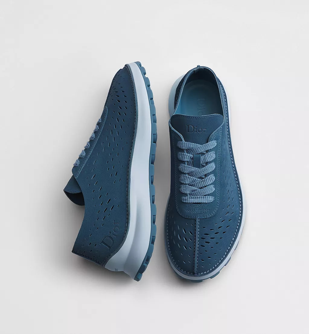 Squash Sneaker Blue Suede Calfskin