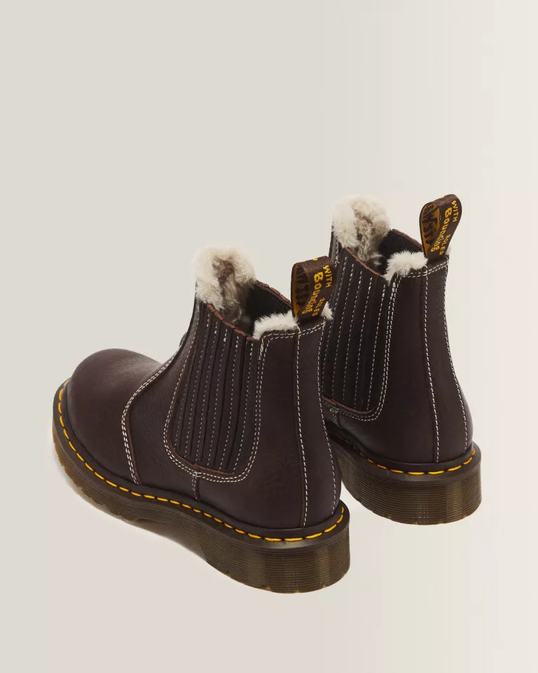 DR.MARTENS 2976 Leonore II Faux Fur Lined Grizzly Leather Chelsea Boots