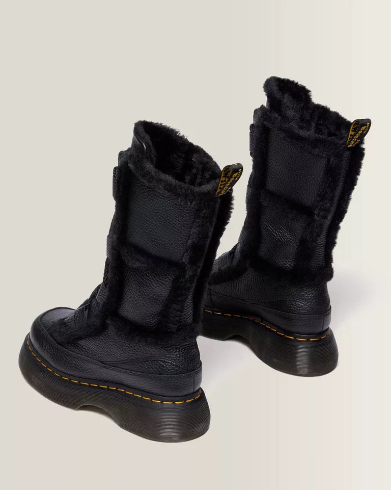 DR. MARTENS Buzz Lace Up Faux Fur Lined Milled Nappa Leather