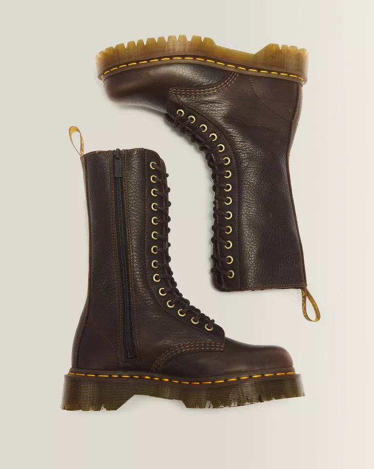 DR. MARTENS 1b99 Bex 14 Eye Ambassador Leather Lace Boots