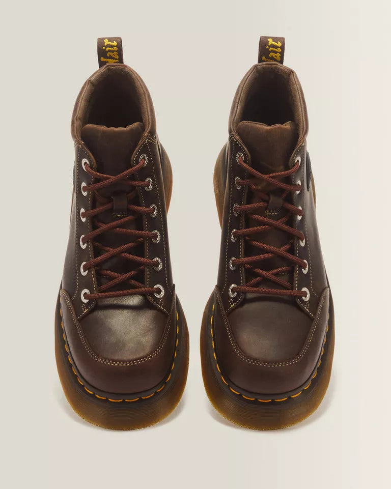DR. MARTENS Buzz 6 Eye Boot Crazy Horse Leather Lace Boots