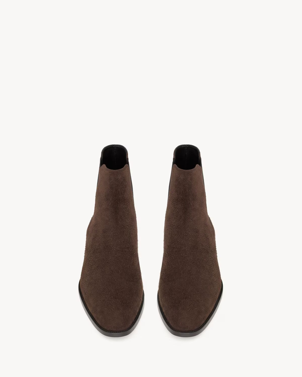 YSL Wyatt Chelsea Boots Suede Dark Chocolate