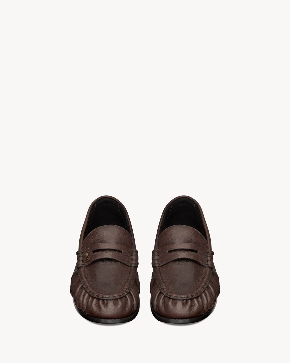 YSL Le Loafer Supple Matte Leather Paris Brown