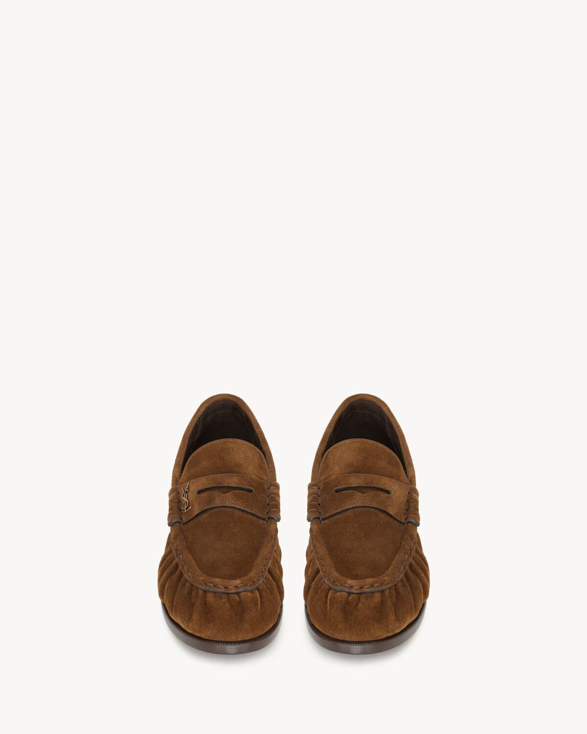 YSL Le Loafer Supple Suede Dark Havana
