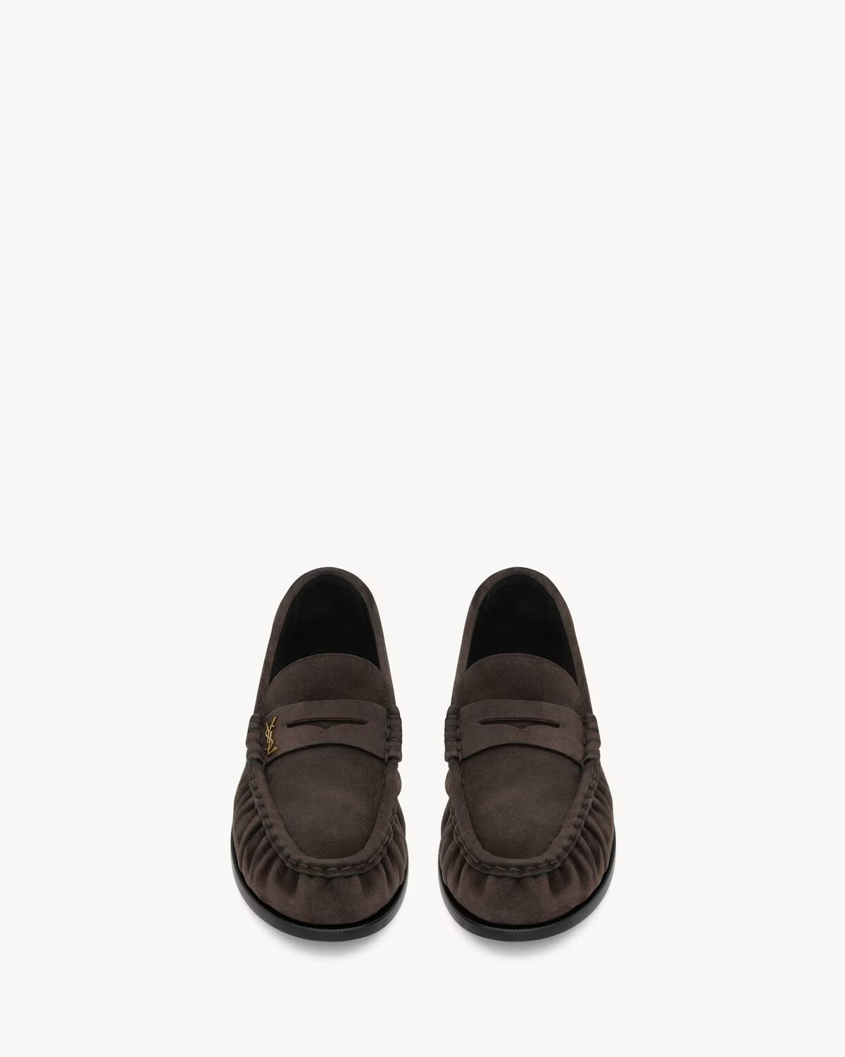 YSL Le Loafer Supple Suede Dark Chocolate