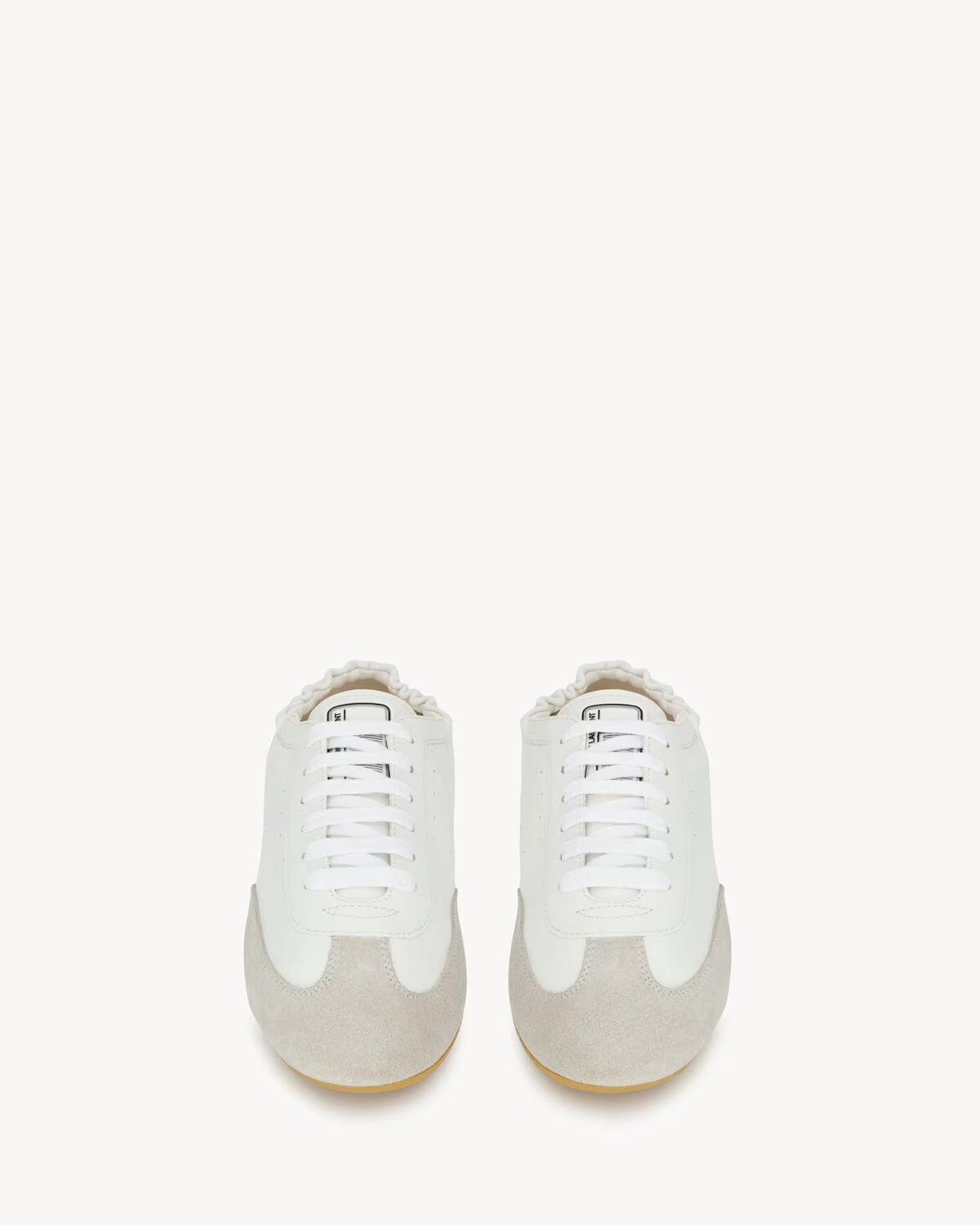 Ysl Lewis Sneakers Leather and Suede Optic White & Aluminum Grey
