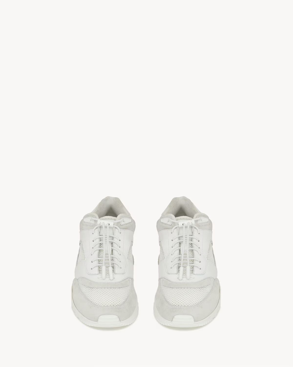 Ysl Bump Sneakers Smooth Leather Suede Optic White
