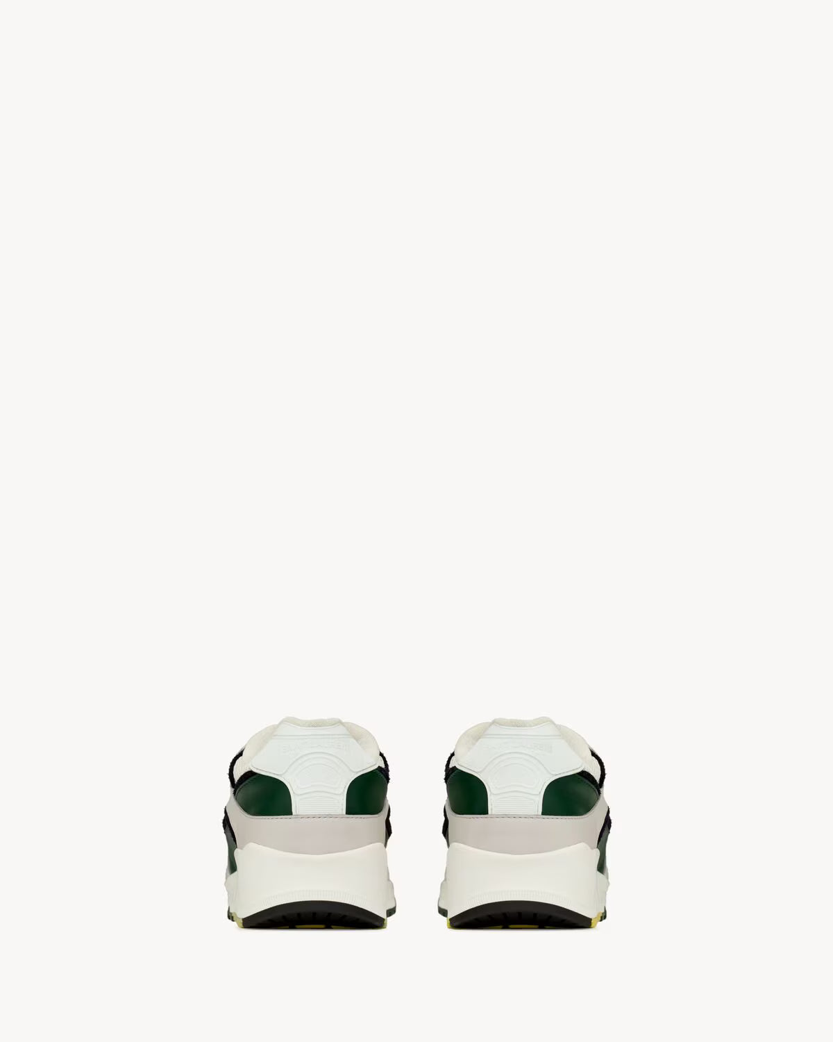 Ysl Bump Sneakers Smooth Leather Suede White, Grey & Dark Basil