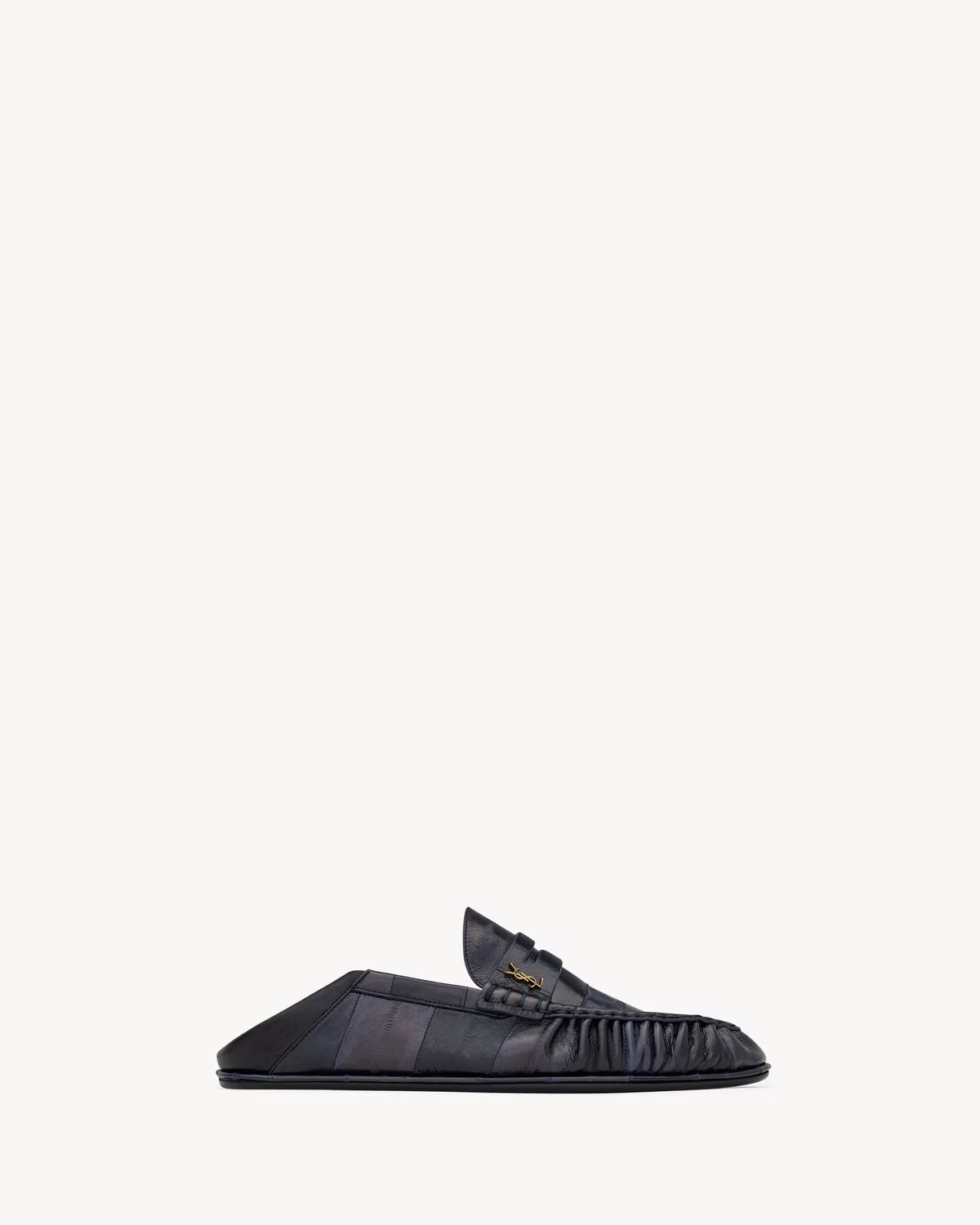 YSL Le Loafer Foldable Hagfish Black & Navy Blue