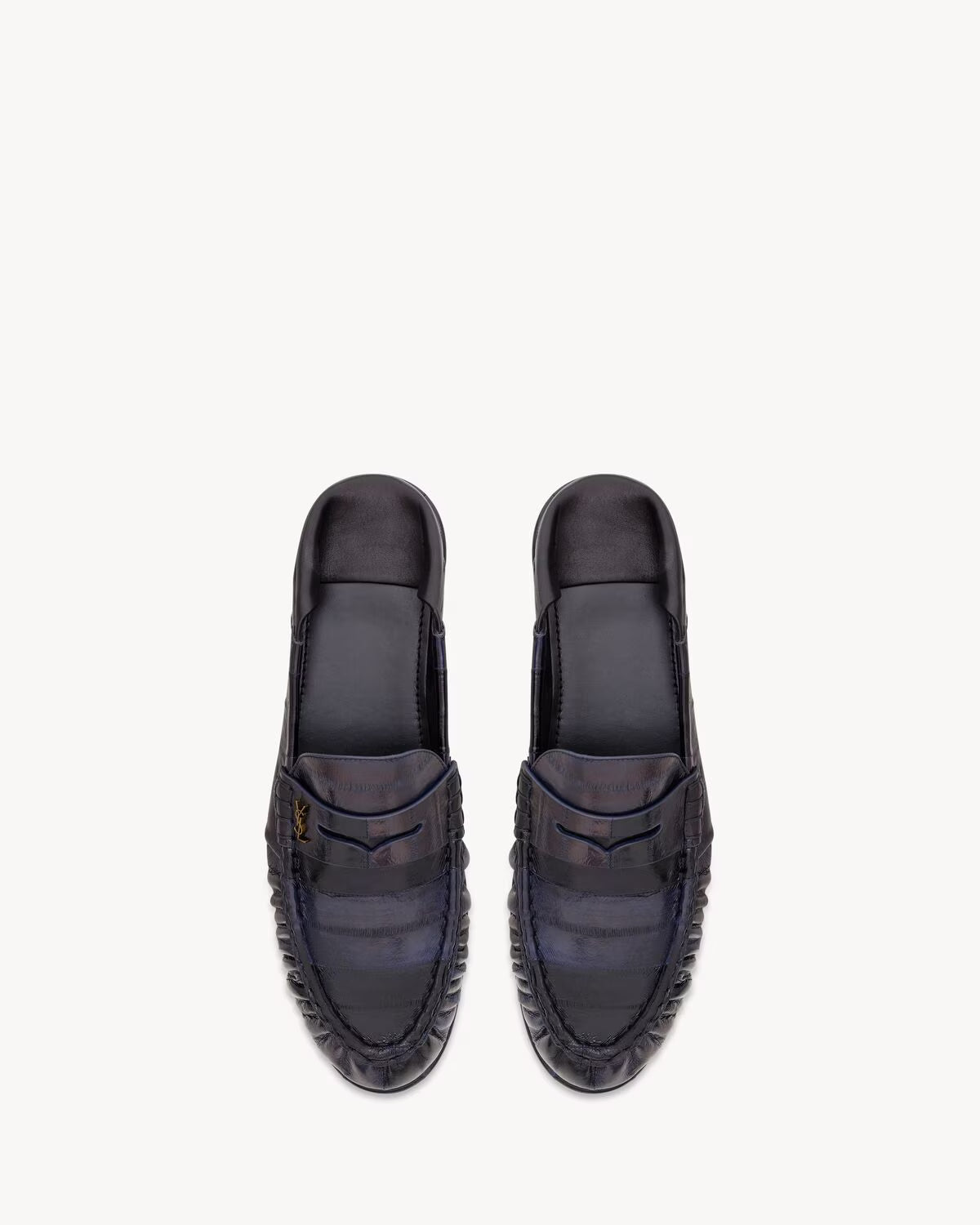 YSL Le Loafer Foldable Hagfish Black & Navy Blue