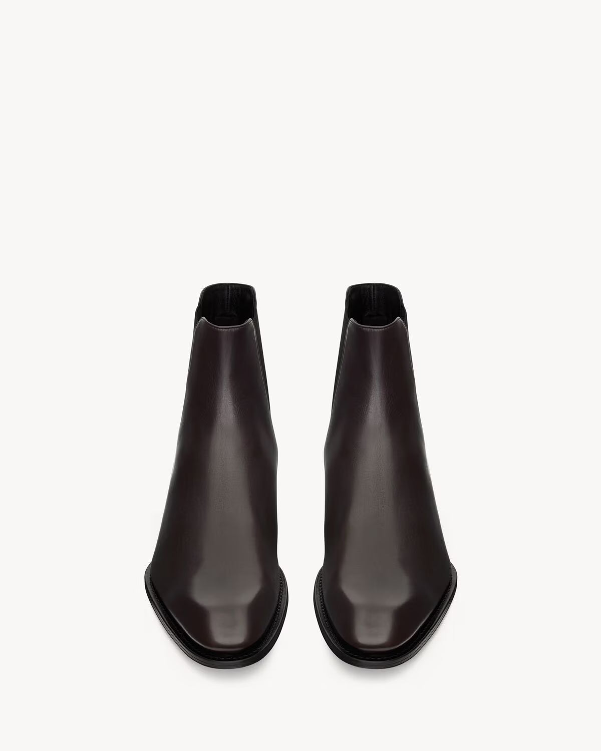 YSL Aurelien Chelsea Boots Smooth Leather Brown