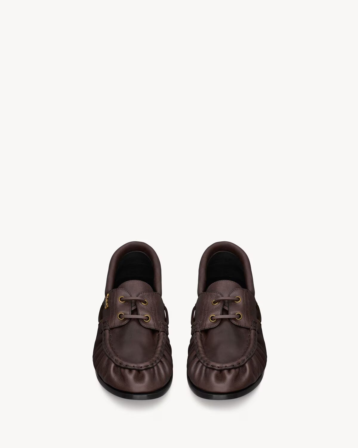 YSL Le Loafer Bateau Smooth Leather Paris Brown