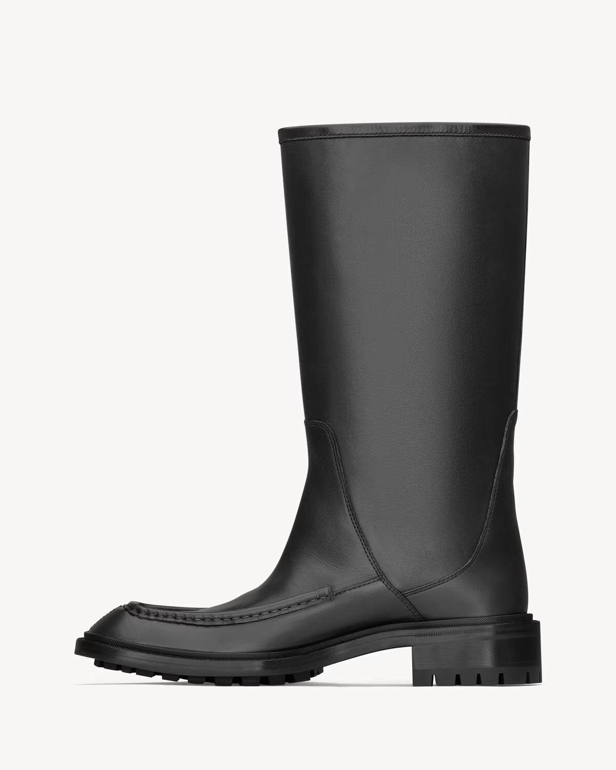 YSL Joe Buckle Boots Smooth Leather Black