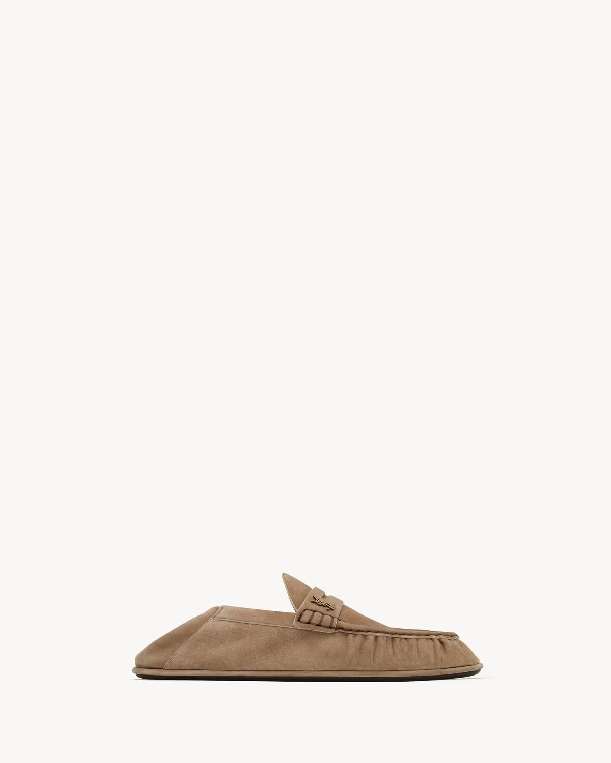 YSL Le Loafer Foldable Suede Nude