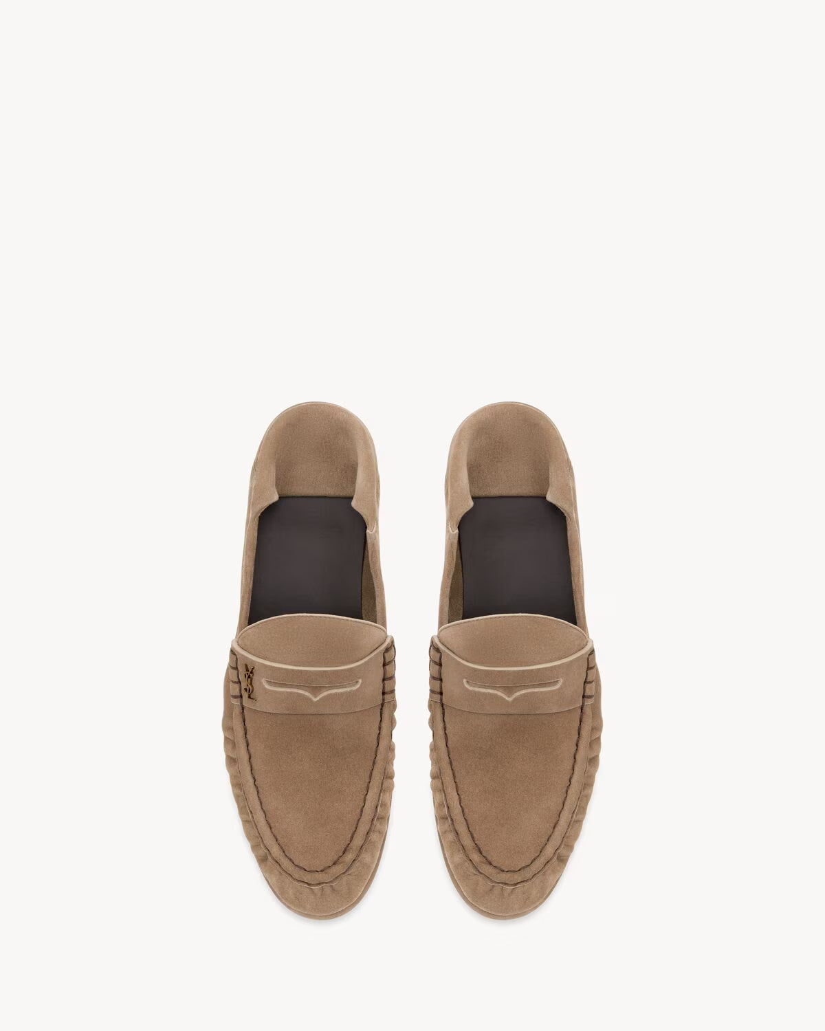 YSL Le Loafer Foldable Suede Nude