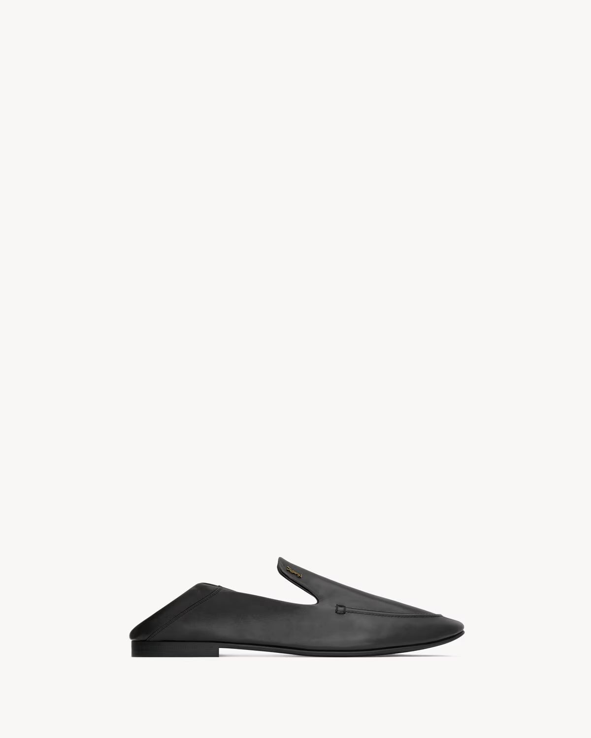 YSL Alain Slippers Smooth Leather Black