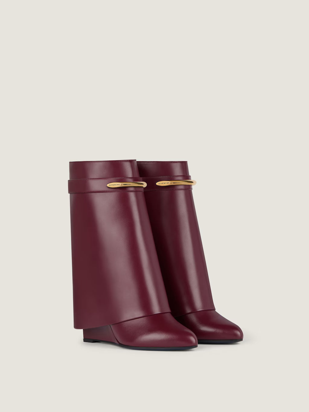Givenchy Shark Pinch Ankle Boots In Leather Burgundy
