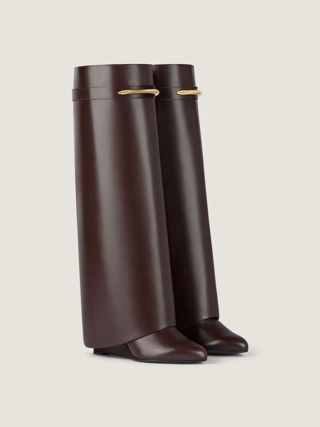 Givenchy Shark Pinch Boots In Leather Ebony Brown