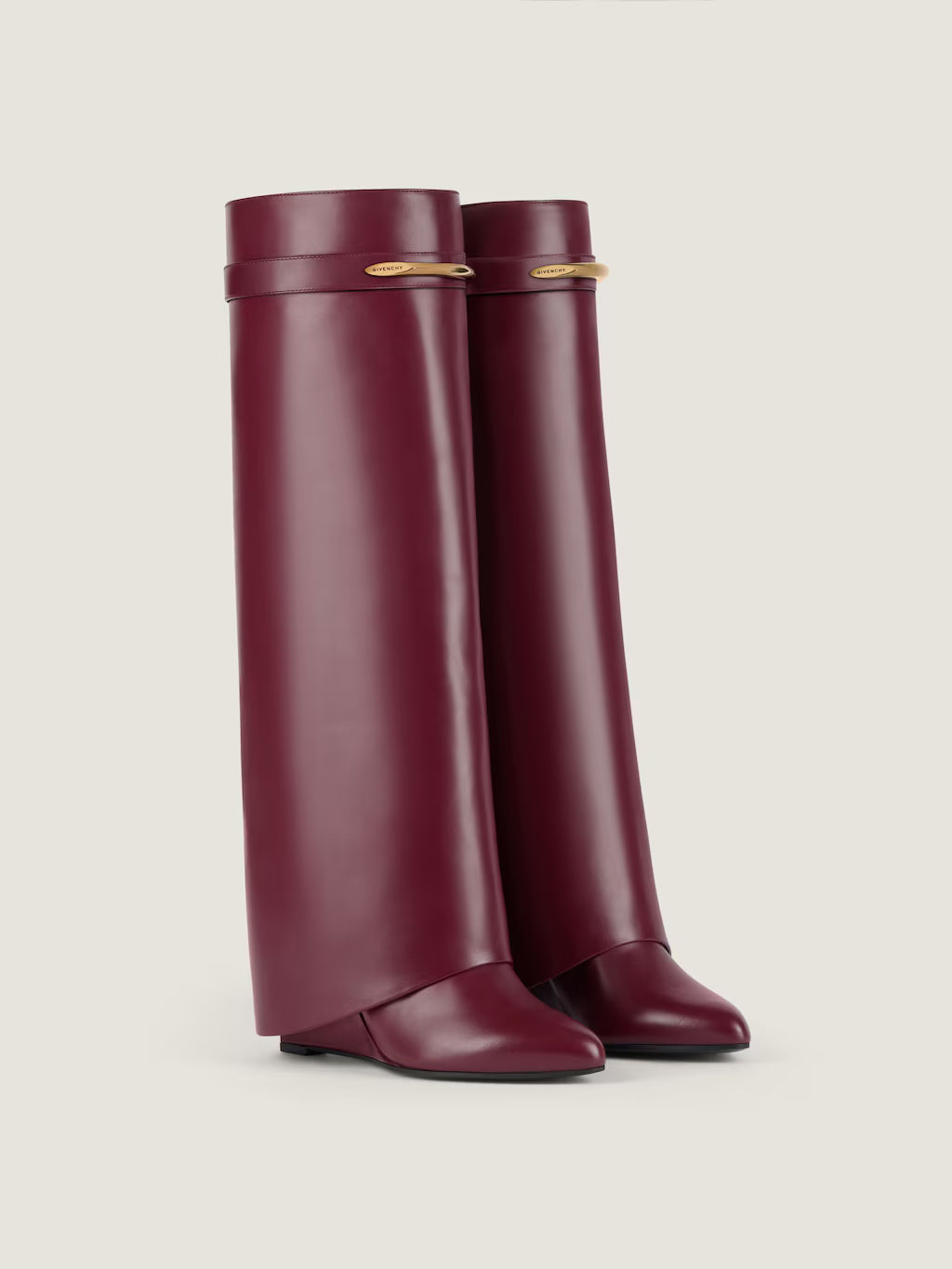 Givenchy Shark Pinch Boots In Leather Burgundy
