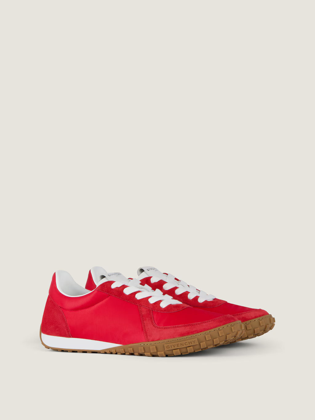 Givenchy Glide Sneakers In Nylon And Suede Vermillon