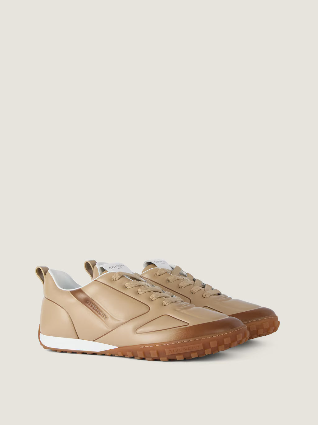 Givenchy Glide Sneakers In Leather Beige