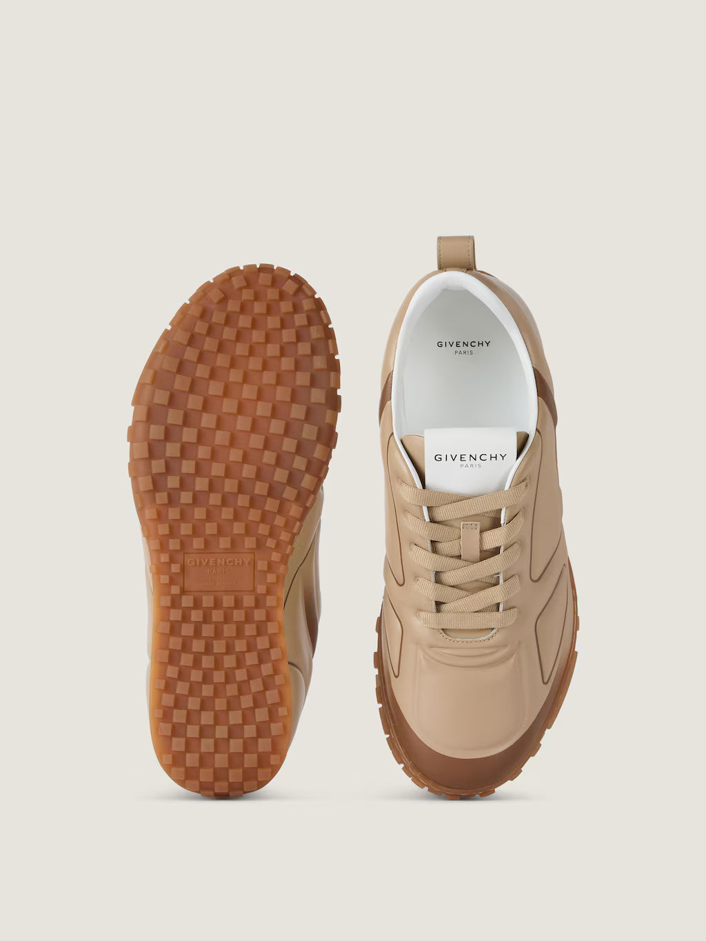 Givenchy Glide Sneakers In Leather Beige