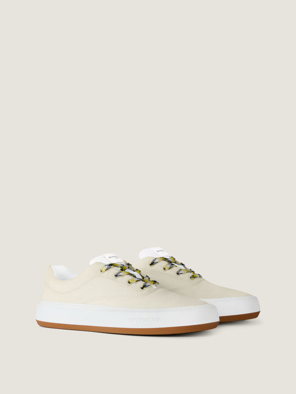 Givenchy New City Sneakers In Canvas Beige And Ivory