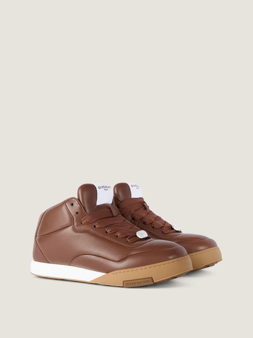 Givenchy Puffy Yard Mid-top Sneakers In Nappa Leather Brown