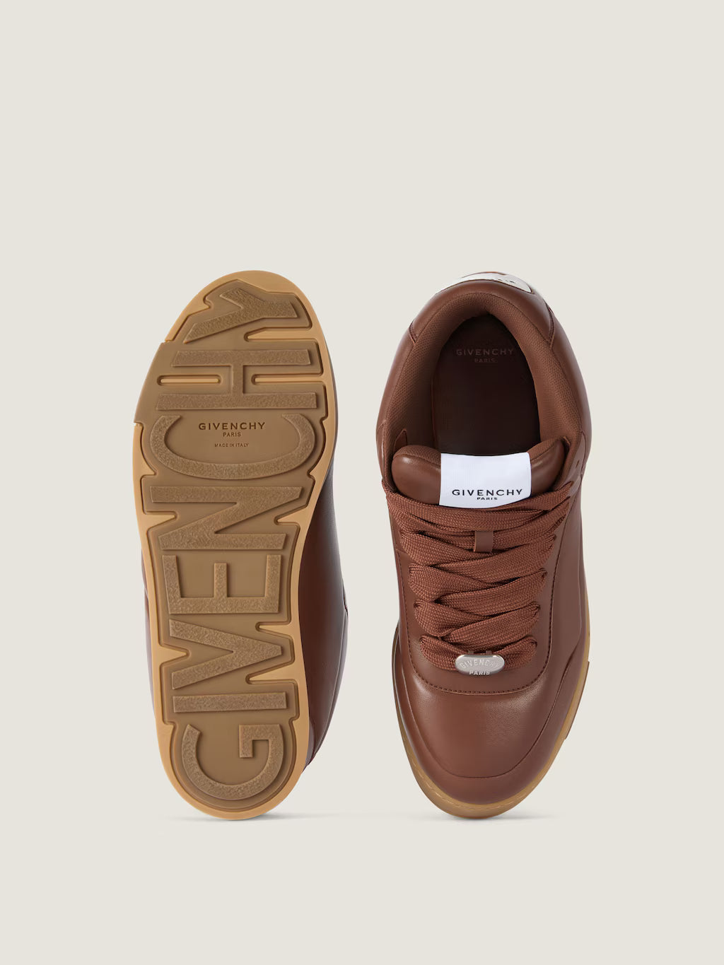 Givenchy Puffy Yard Mid-top Sneakers In Nappa Leather Brown
