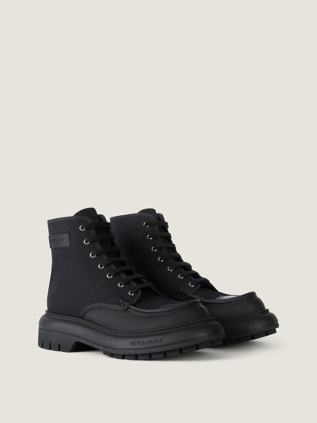 Givenchy Cargo Desert Boots Canvas Gum Leather