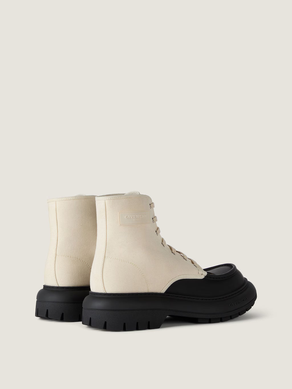 Givenchy Cargo Desert Boots Canvas Gum Leather White