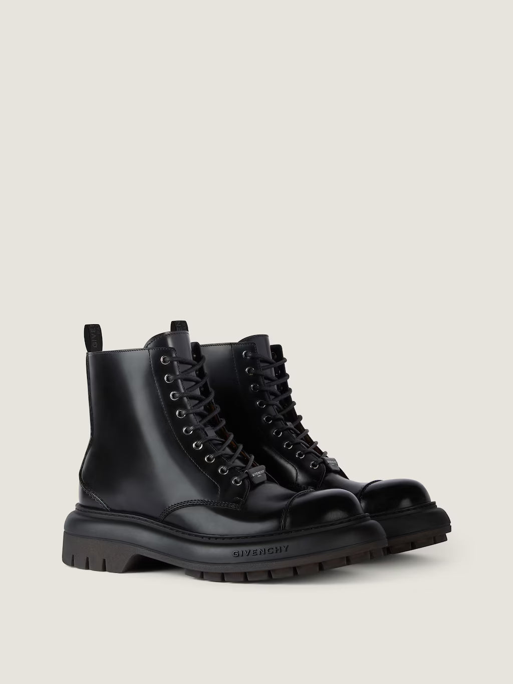 Givenchy Cargo Boots In Leather Black