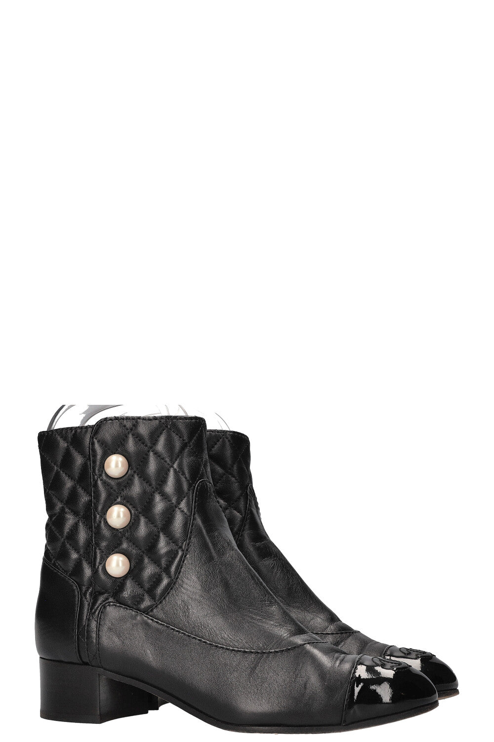 Quilted Black Ankle Boots
