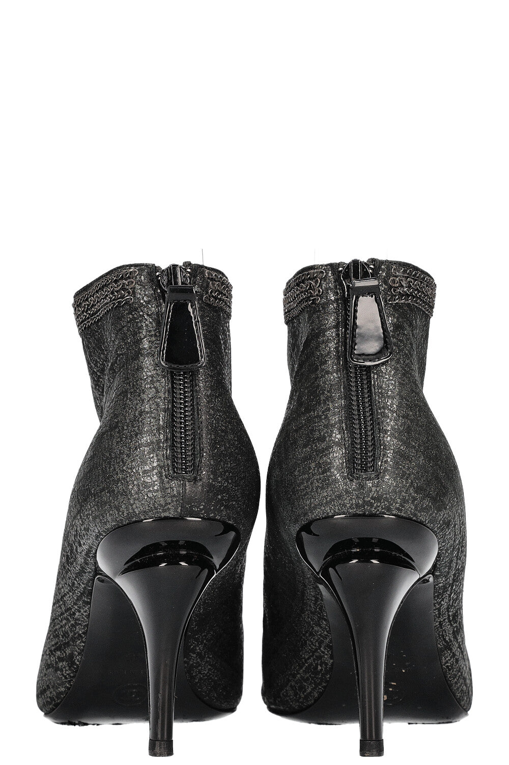 Ankle Boots with Silver with Chain Decor