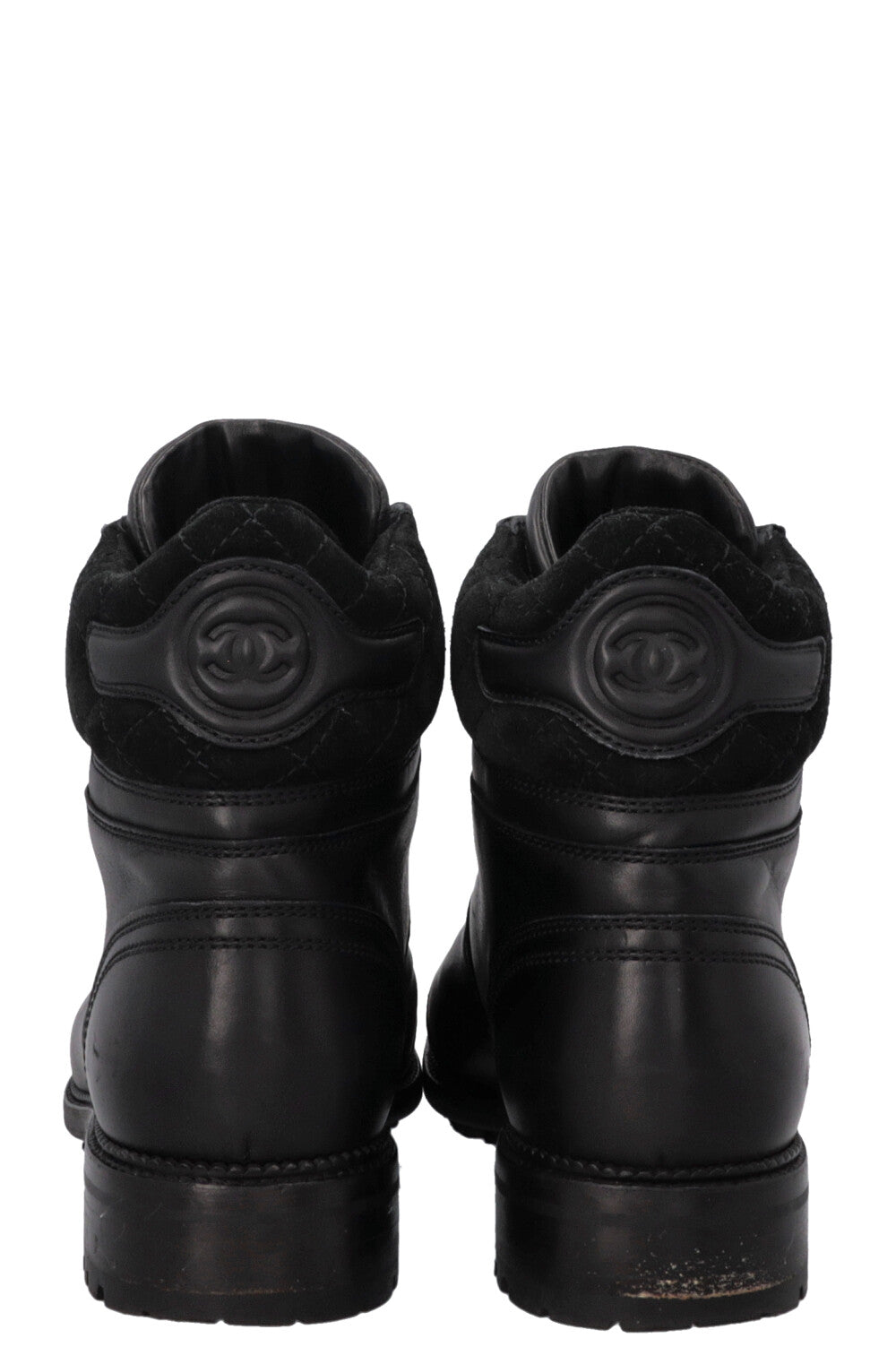Lace Up Hiking Boots Black Leather
