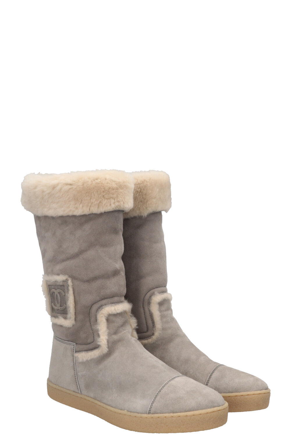 Shearling Knee High Boots Suede