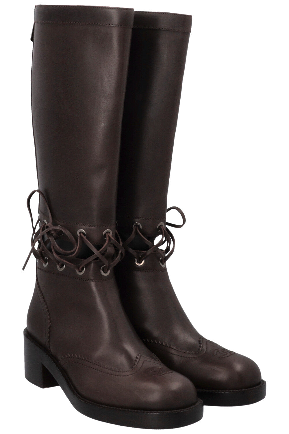 Cut Out Riding Boots Brown