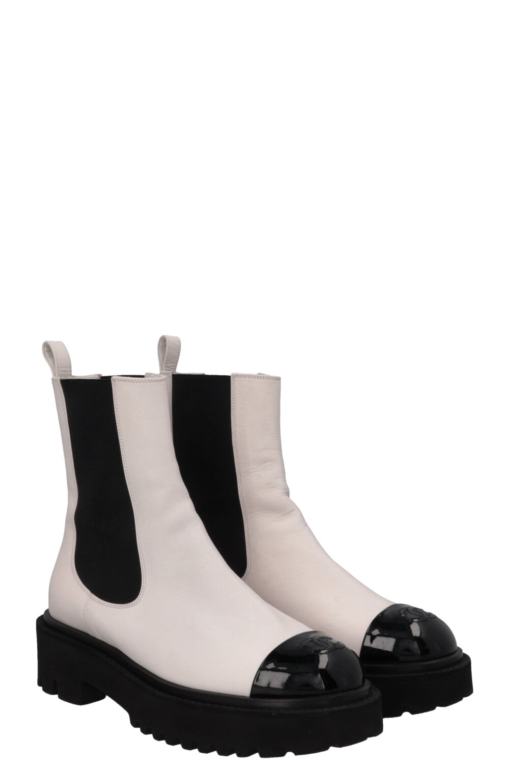 Cap Toe Ankle Boots White