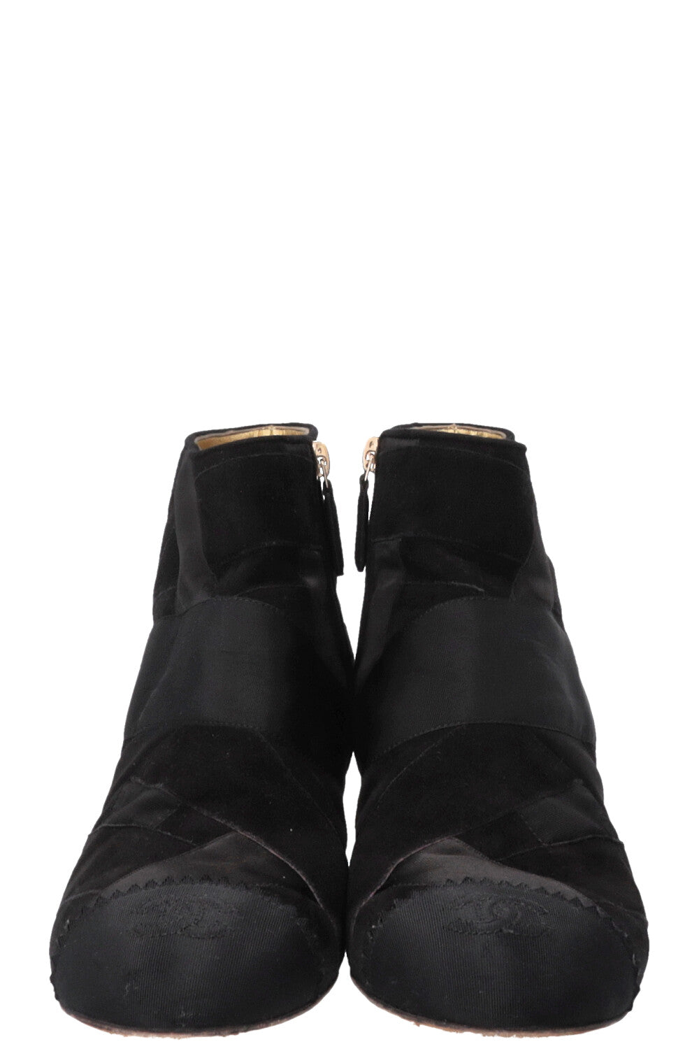 Grosgrain Ankle Boots Satin Black