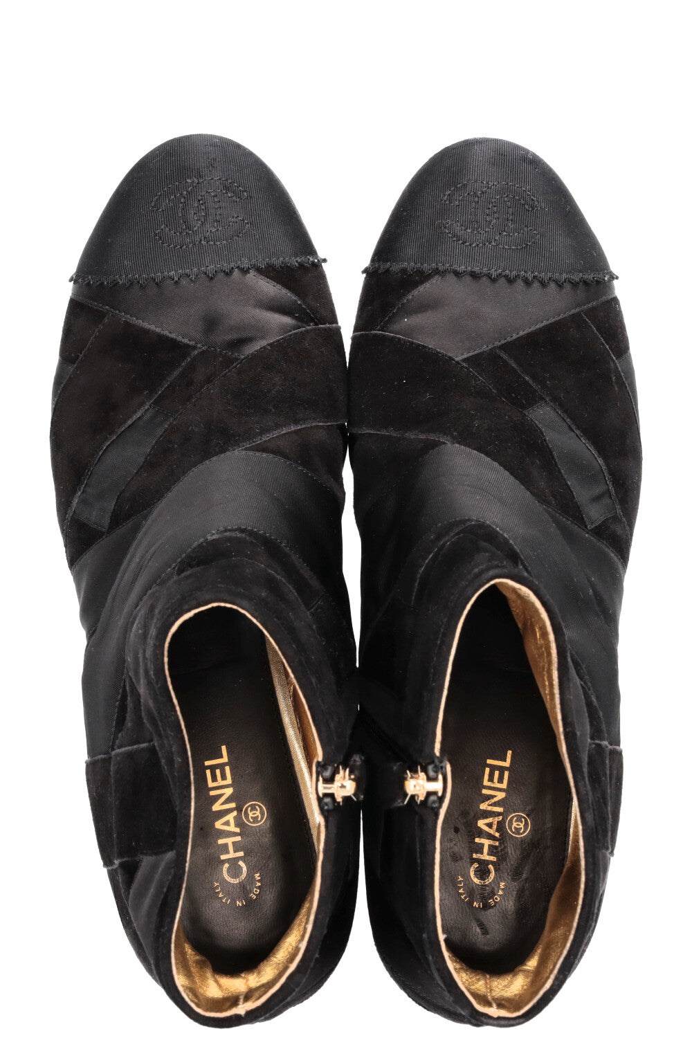 Grosgrain Ankle Boots Satin Black