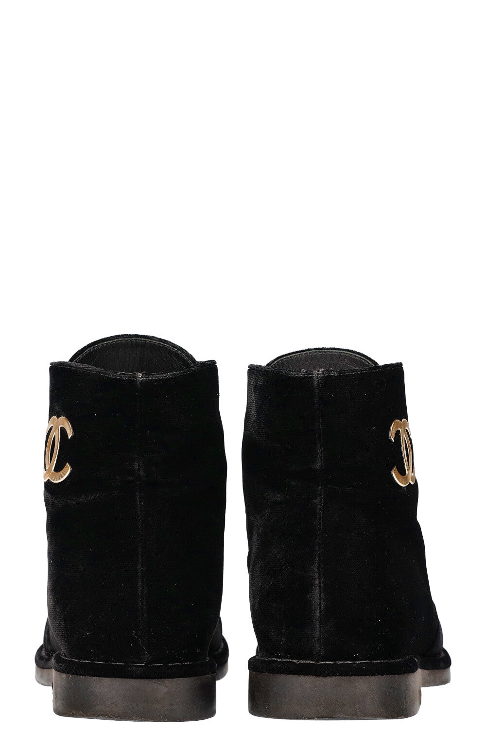 Boots Velvet Black White Logo