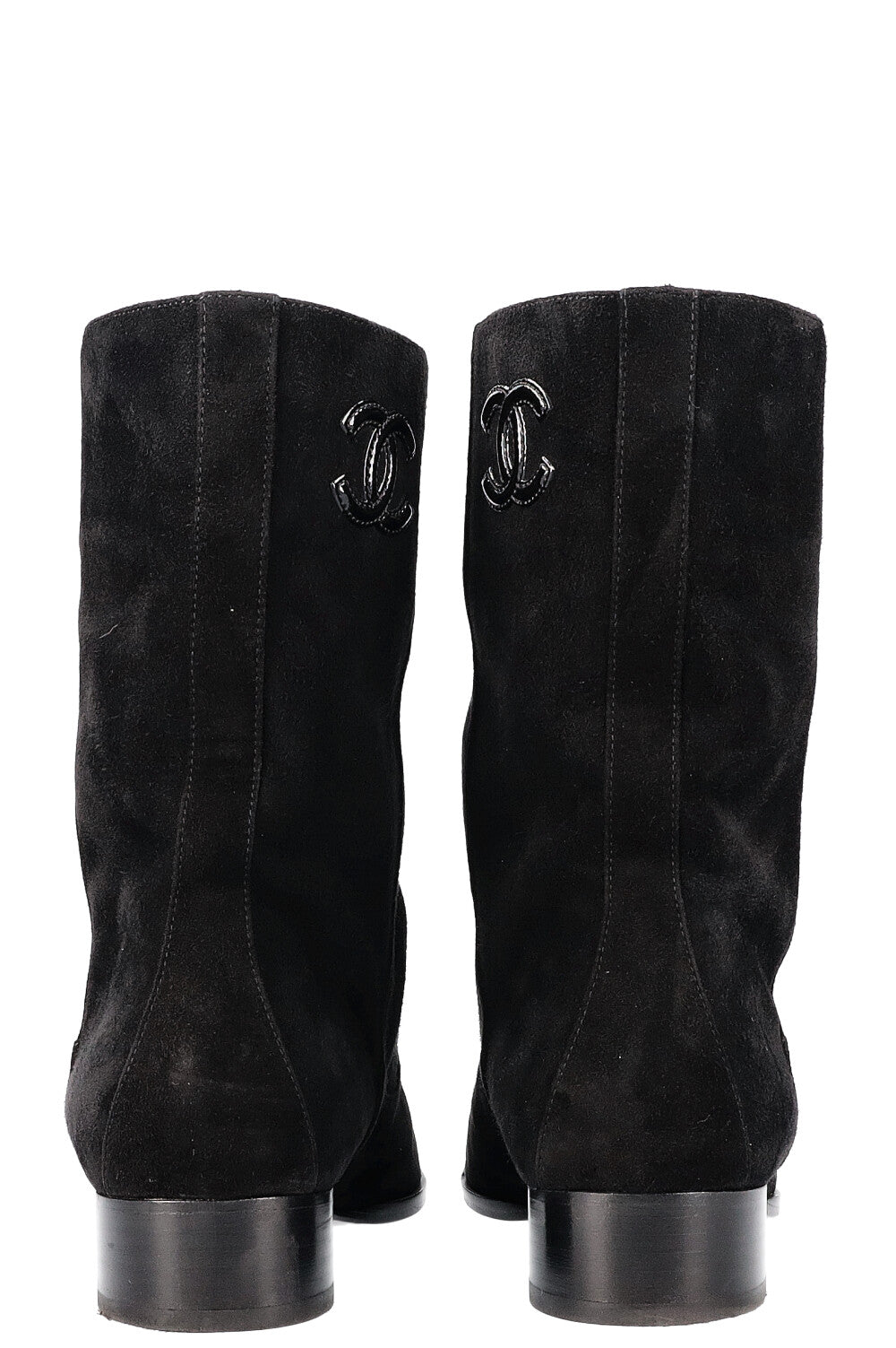 Cap Toe Boots Suede Black