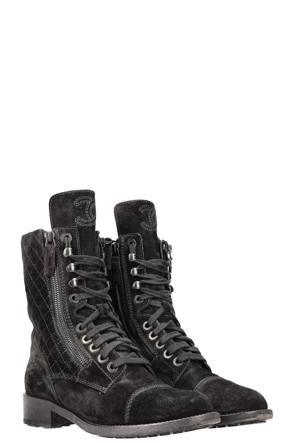 Combat Boots Suede Black