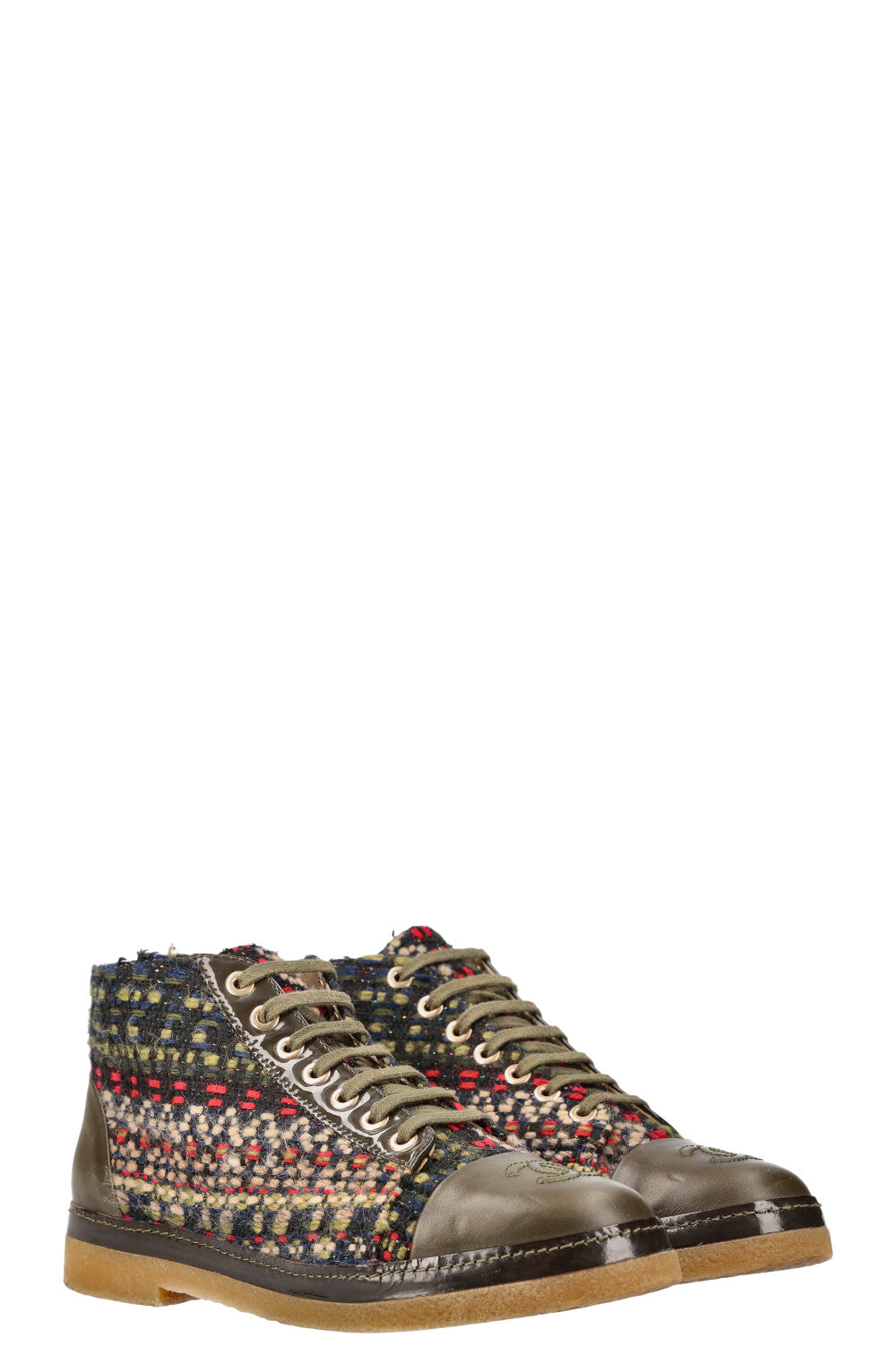Boots Tweed Green Red
