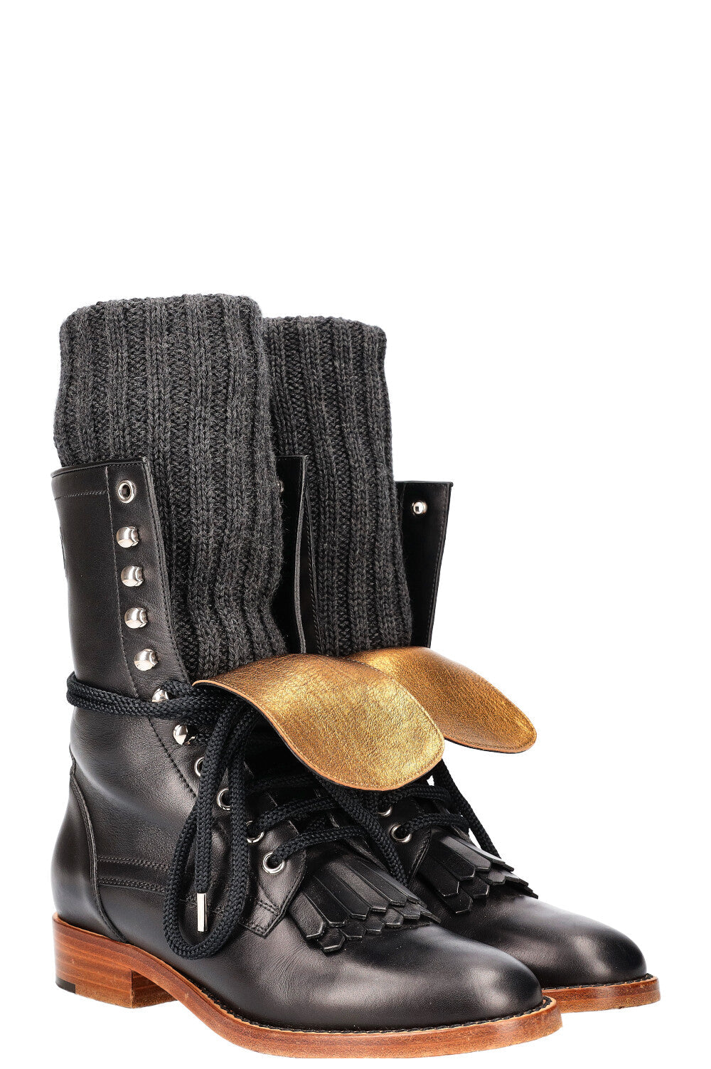 Combat Boots Socks Black & Gold